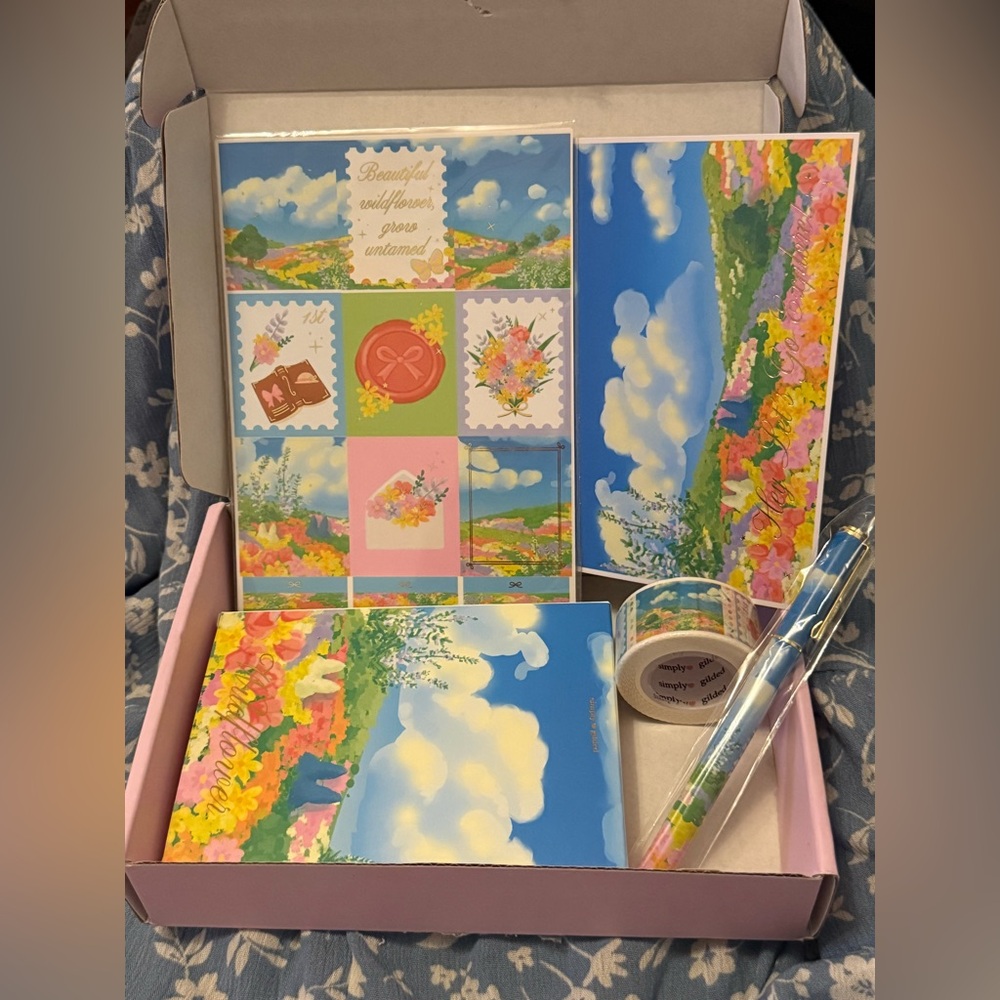 Simply Gilded Wildflowers Studio Ghibli July 2024 Subscription Stationery Set
